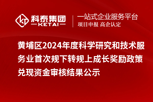 黃埔區(qū)2024年度科學(xué)研究和技術(shù)服務(wù)業(yè)首次規(guī)下轉(zhuǎn)規(guī)上成長獎勵政策兌現(xiàn)資金審核結(jié)果公示