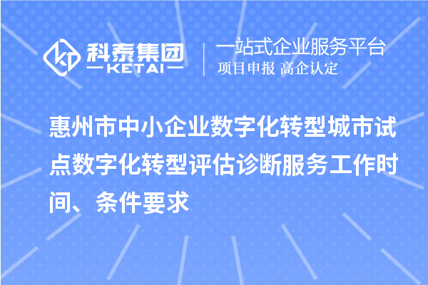 惠州市中小企業(yè)數(shù)字化轉(zhuǎn)型城市試點數(shù)字化轉(zhuǎn)型評估診斷服務(wù)工作時間、條件要求