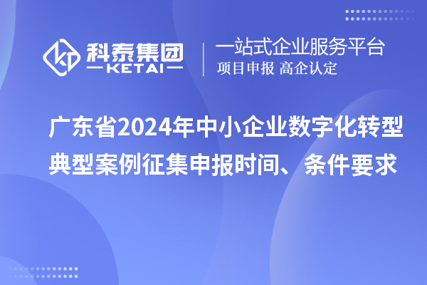 廣東省2024年中小企業(yè)數(shù)字化轉(zhuǎn)型典型案例征集申報時間、條件要求