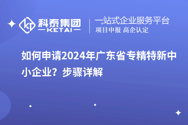 如何申請(qǐng)2024年廣東省專精特新中小企業(yè)？步驟詳解