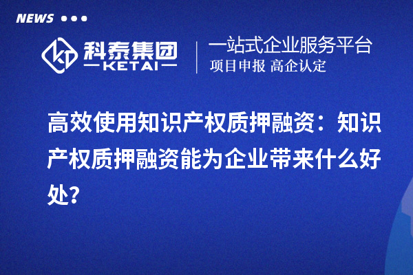 高效使用知識(shí)產(chǎn)權(quán)質(zhì)押融資：知識(shí)產(chǎn)權(quán)質(zhì)押融資能為企業(yè)帶來什么好處？