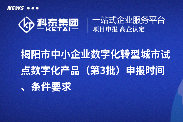 揭陽市中小企業(yè)數(shù)字化轉(zhuǎn)型城市試點(diǎn)數(shù)字化產(chǎn)品（第3批）申報(bào)時(shí)間、條件要求