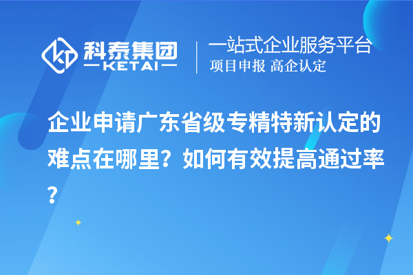 企業(yè)申請廣東省級專精特新認定的難點在哪里？如何有效提高通過率？