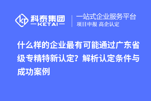 什么樣的企業(yè)最有可能通過廣東省級(jí)專精特新認(rèn)定？解析認(rèn)定條件與成功案例