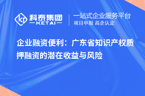 企業(yè)融資便利：廣東省知識產(chǎn)權質(zhì)押融資的潛在收益與風險