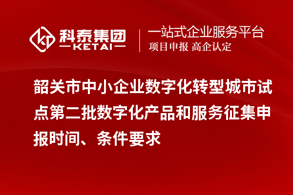 韶關市中小企業(yè)數(shù)字化轉型城市試點第二批數(shù)字化產品和服務征集申報時間、條件要求