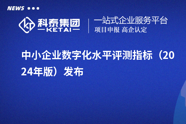 中小企業(yè)數(shù)字化水平評(píng)測(cè)指標(biāo)（2024年版）發(fā)布