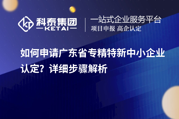 如何申請(qǐng)廣東省專精特新中小企業(yè)認(rèn)定？詳細(xì)步驟解析