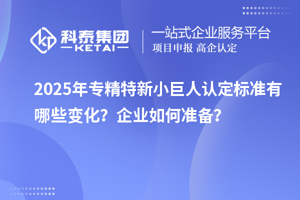 2025年專精特新小巨人認(rèn)定標(biāo)準(zhǔn)有哪些變化？企業(yè)如何準(zhǔn)備？