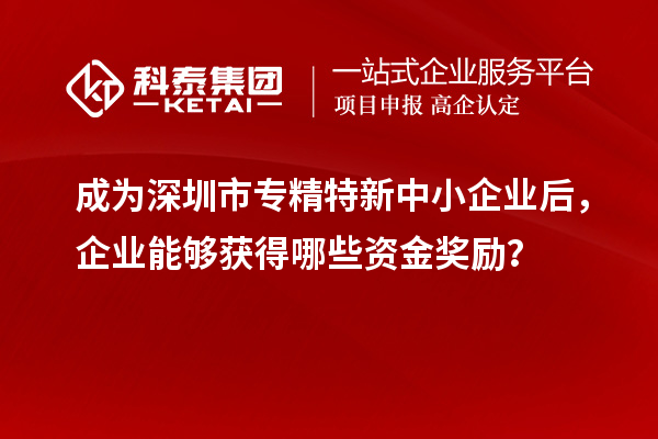 成為深圳市專精特新中小企業(yè)后，企業(yè)能夠獲得哪些資金獎(jiǎng)勵(lì)？