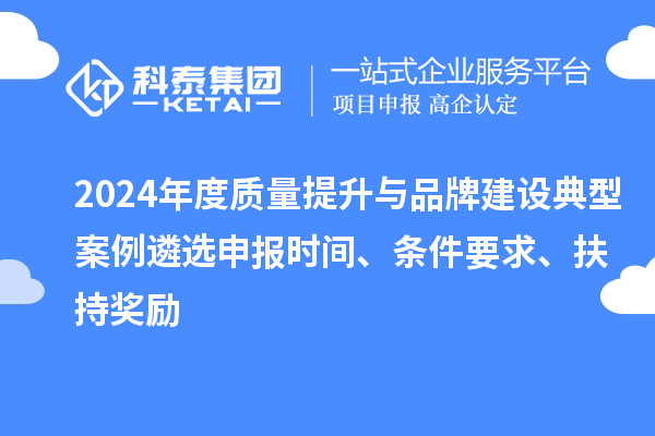 2024年度質(zhì)量提升與品牌建設(shè)典型案例遴選申報時間、條件要求、扶持獎勵