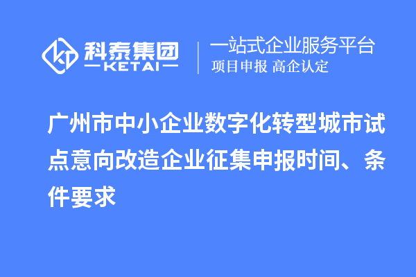 廣州市中小企業(yè)數(shù)字化轉(zhuǎn)型城市試點意向改造企業(yè)征集申報時間、條件要求