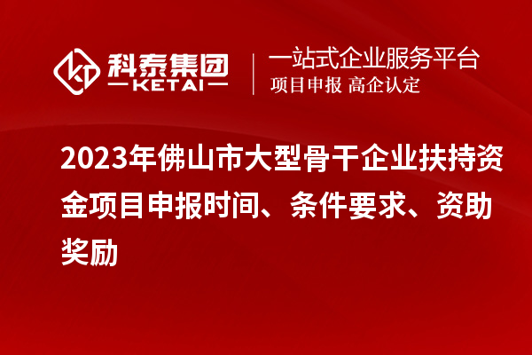 2023年佛山市大型骨干企業(yè)扶持資金項(xiàng)目申報(bào)時(shí)間、條件要求、資助獎(jiǎng)勵(lì)