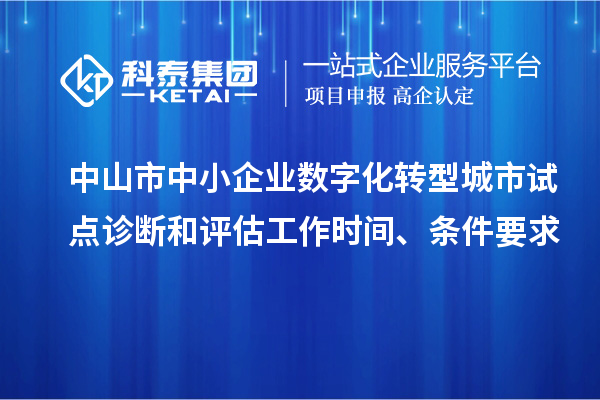 中山市中小企業(yè)數(shù)字化轉(zhuǎn)型城市試點(diǎn)診斷和評(píng)估工作時(shí)間、條件要求