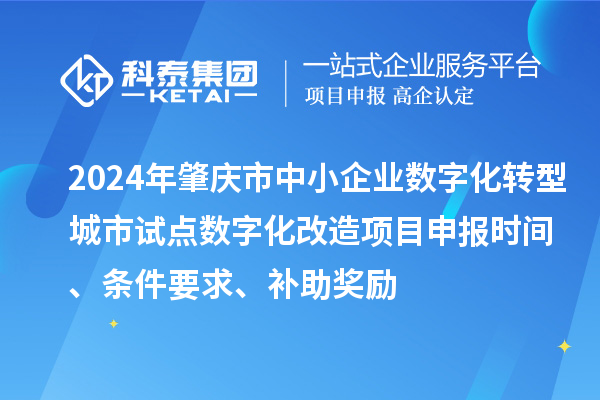 2024年肇慶市中小企業(yè)數(shù)字化轉(zhuǎn)型城市試點(diǎn)數(shù)字化改造項(xiàng)目申報(bào)時(shí)間、條件要求、補(bǔ)助獎(jiǎng)勵(lì)