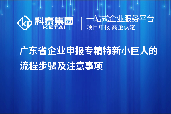 廣東省企業(yè)申報專精特新小巨人的流程步驟及注意事項(xiàng)