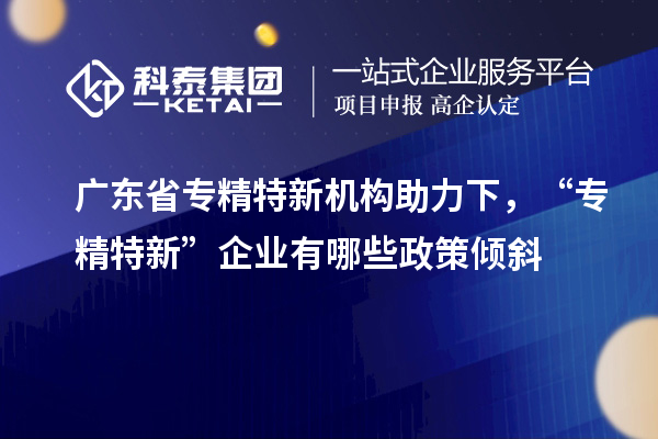 廣東省專精特新機(jī)構(gòu)助力下，“專精特新” 企業(yè)有哪些政策傾斜