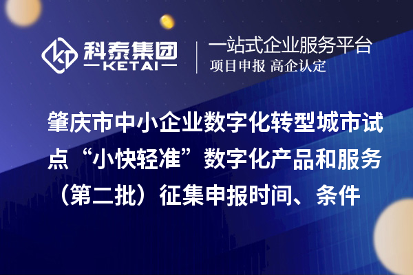 肇慶市中小企業(yè)數(shù)字化轉(zhuǎn)型城市試點(diǎn)“小快輕準(zhǔn)”數(shù)字化產(chǎn)品和服務(wù)（第二批）征集申報(bào)時(shí)間、條件要求、扶持獎(jiǎng)勵(lì)