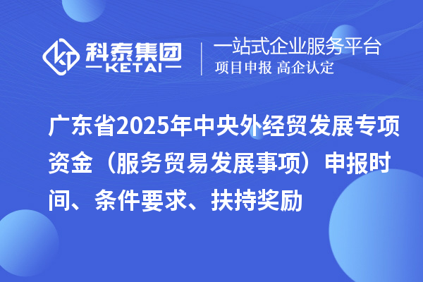 廣東省2025年中央外經(jīng)貿(mào)發(fā)展專項資金（服務(wù)貿(mào)易發(fā)展事項）申報時間、條件要求、扶持獎勵