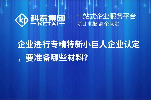 企業(yè)進行專精特新小巨人企業(yè)認定，要準備哪些材料？