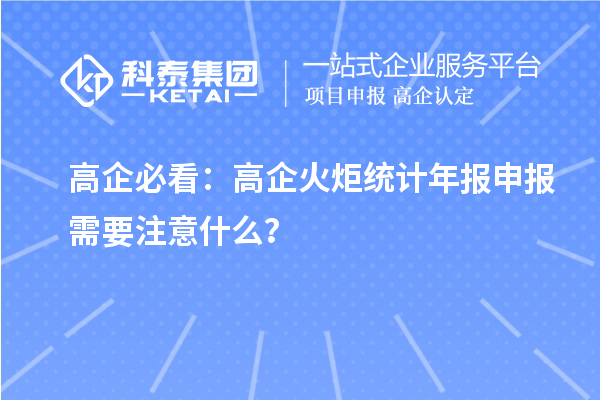 高企必看：高企火炬統(tǒng)計年報申報需要注意什么？