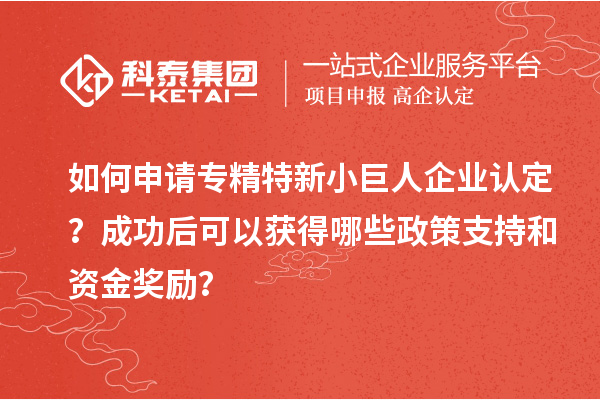 如何申請(qǐng)專精特新小巨人企業(yè)認(rèn)定？成功后可以獲得哪些政策支持和資金獎(jiǎng)勵(lì)？