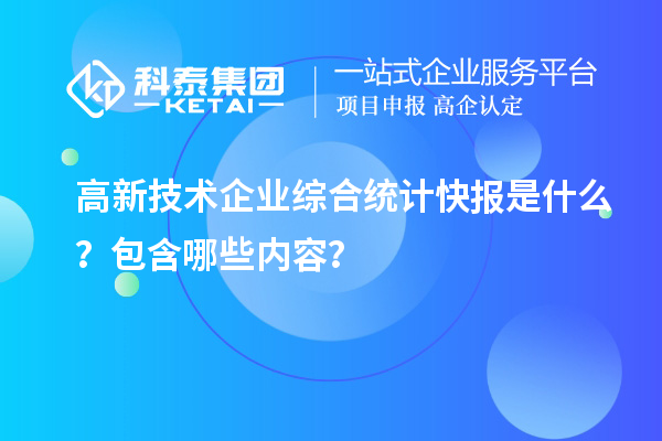 高新技術(shù)企業(yè)綜合統(tǒng)計快報是什么？包含哪些內(nèi)容？