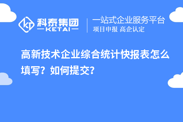 高新技術(shù)企業(yè)綜合統(tǒng)計快報表怎么填寫？如何提交？