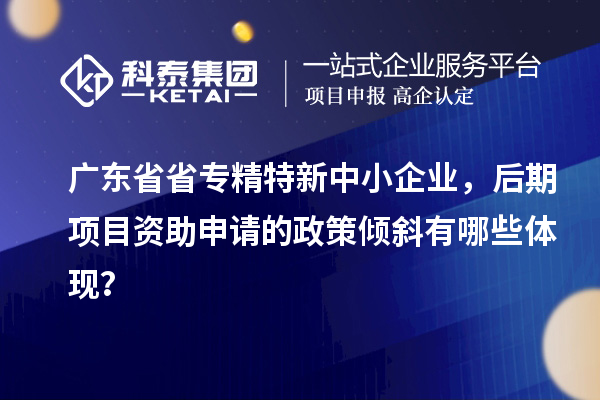 廣東省省專精特新中小企業(yè)，后期項(xiàng)目資助申請(qǐng)的政策傾斜有哪些體現(xiàn)？