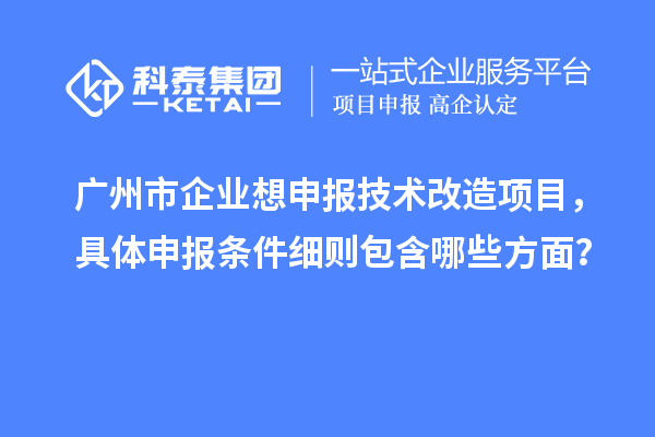 廣州市企業(yè)想申報技術(shù)改造項目，具體申報條件細(xì)則包含哪些方面？