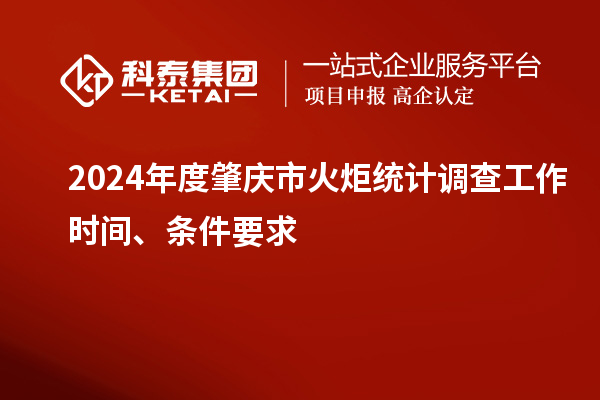 2024年度肇慶市火炬統(tǒng)計調(diào)查工作時間、條件要求