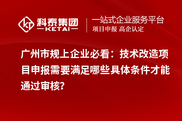廣州市規(guī)上企業(yè)必看：技術(shù)改造項(xiàng)目申報(bào)需要滿足哪些具體條件才能通過(guò)審核？