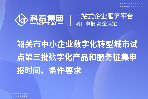 韶關(guān)市中小企業(yè)數(shù)字化轉(zhuǎn)型城市試點第三批數(shù)字化產(chǎn)品和服務(wù)征集申報時間、條件要求
