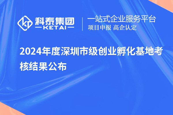 2024年度深圳市級創(chuàng)業(yè)孵化基地考核結果公布