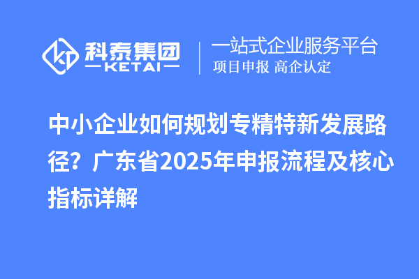 中小企業(yè)如何規(guī)劃專精特新發(fā)展路徑？廣東省2025年申報流程及核心指標(biāo)詳解