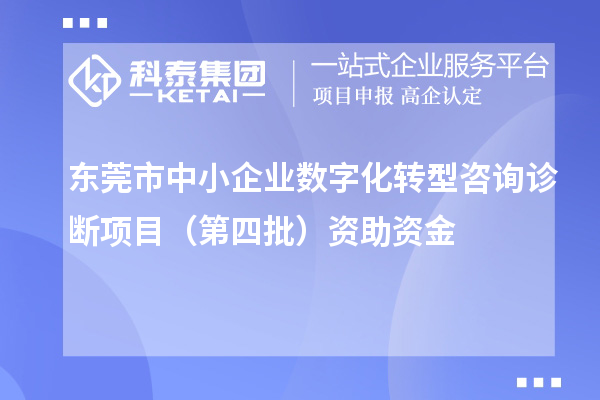 東莞市中小企業(yè)數(shù)字化轉(zhuǎn)型咨詢診斷項(xiàng)目（第四批）資助資金