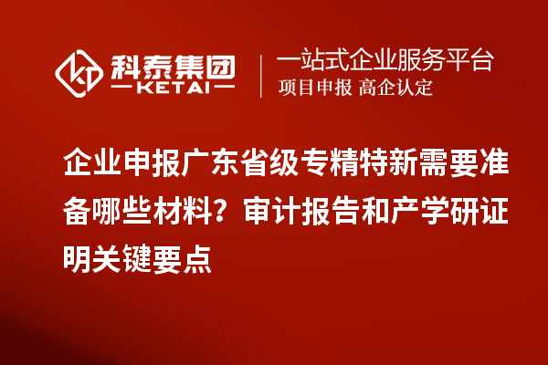 企業(yè)申報(bào)廣東省級(jí)專精特新需要準(zhǔn)備哪些材料？審計(jì)報(bào)告和產(chǎn)學(xué)研證明關(guān)鍵要點(diǎn)