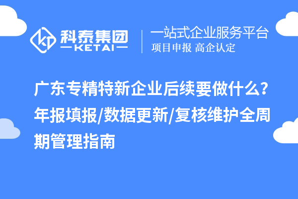 廣東專精特新企業(yè)后續(xù)要做什么？年報填報/數(shù)據(jù)更新/復(fù)核維護全周期管理指南