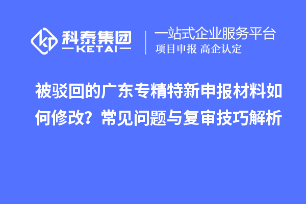 被駁回的廣東專(zhuān)精特新申報(bào)材料如何修改？常見(jiàn)問(wèn)題與復(fù)審技巧解析