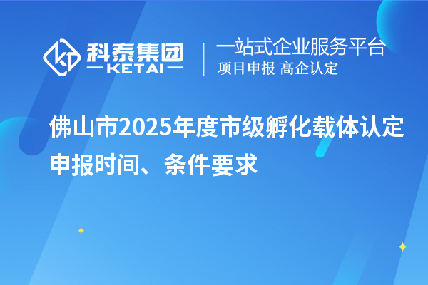 佛山市2025年度市級(jí)孵化載體認(rèn)定申報(bào)時(shí)間、條件要求