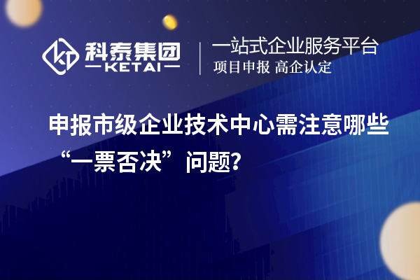 申報市級企業(yè)技術(shù)中心需注意哪些“一票否決”問題？