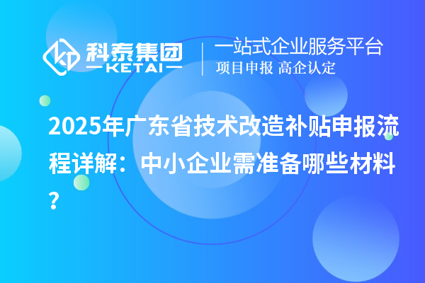 2025年廣東省技術(shù)改造補(bǔ)貼申報流程詳解：中小企業(yè)需準(zhǔn)備哪些材料？