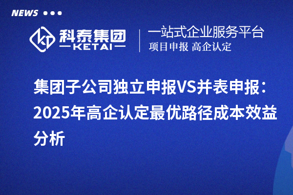 集團(tuán)子公司獨(dú)立申報VS并表申報：2025年高企認(rèn)定最優(yōu)路徑成本效益分析