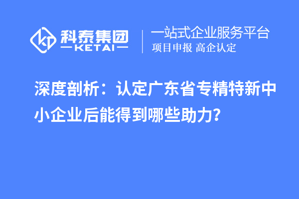 深度剖析：認定廣東省專精特新中小企業(yè)后能得到哪些助力？