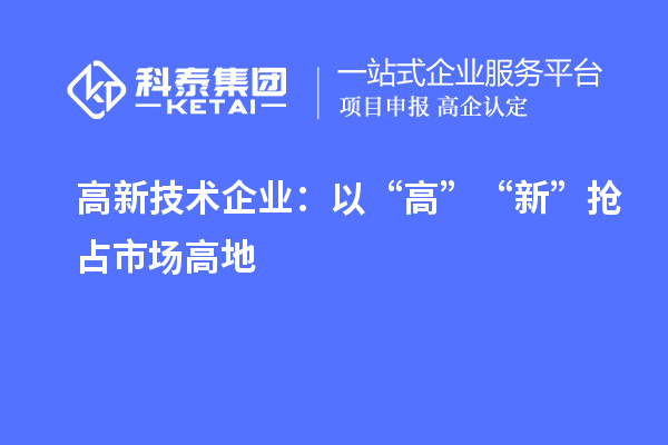 高新技術(shù)企業(yè)：以“高”“新”搶占市場(chǎng)高地
