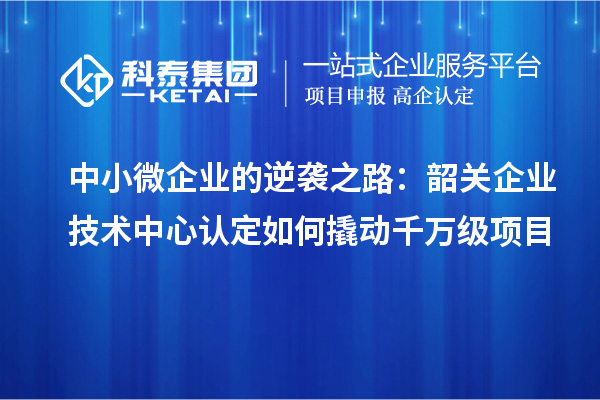 中小微企業(yè)的逆襲之路：韶關(guān)企業(yè)技術(shù)中心認(rèn)定如何撬動千萬級項(xiàng)目