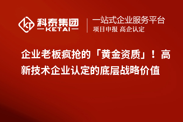 企業(yè)老板瘋搶的「黃金資質(zhì)」！高新技術(shù)企業(yè)認定的底層戰(zhàn)略價值