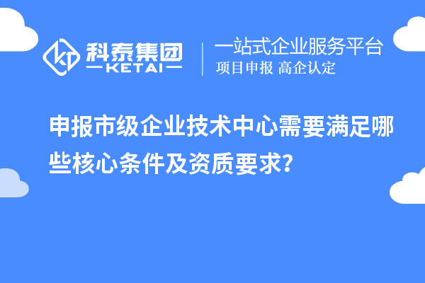 申報市級企業(yè)技術中心需要滿足哪些核心條件及資質要求？