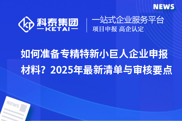 如何準(zhǔn)備專精特新小巨人企業(yè)申報材料？2025年最新清單與審核要點(diǎn)