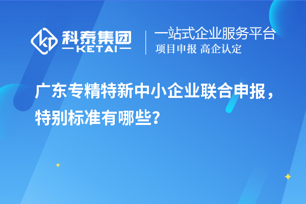 廣東專(zhuān)精特新中小企業(yè)聯(lián)合申報(bào)，特別標(biāo)準(zhǔn)有哪些？